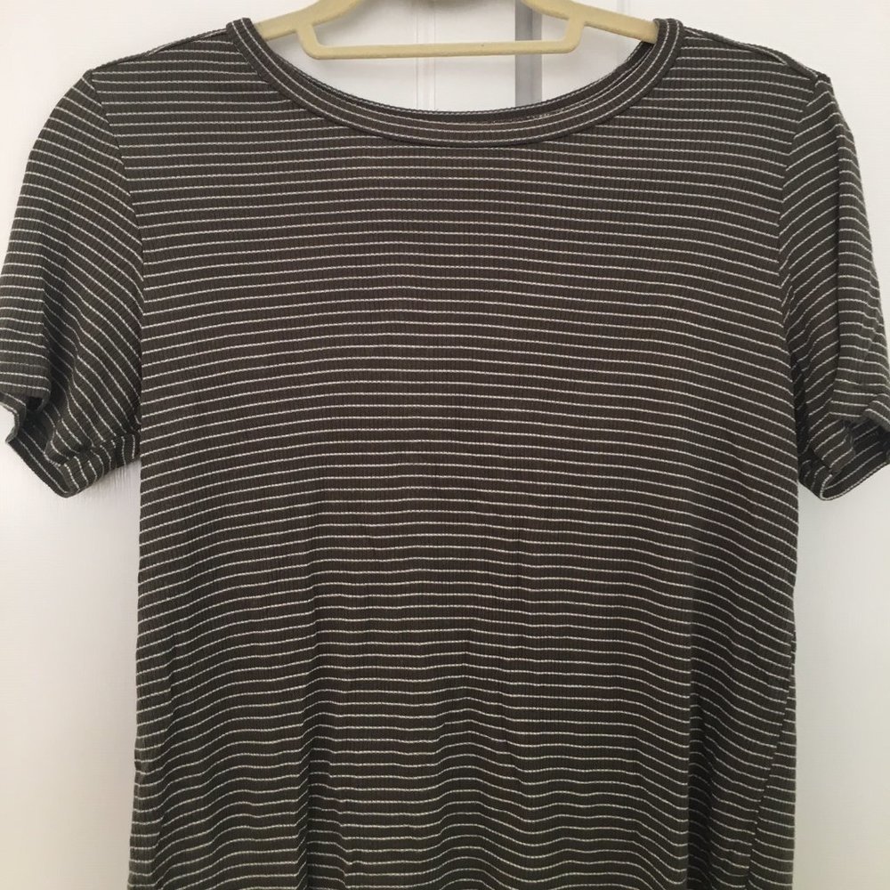Forest Green and White Striped Soft & Sexy Tee